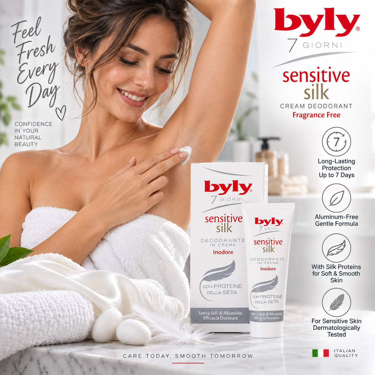 Byly Sensitive Silk Long-Lasting Deodorant Cream – 0.85 fl oz