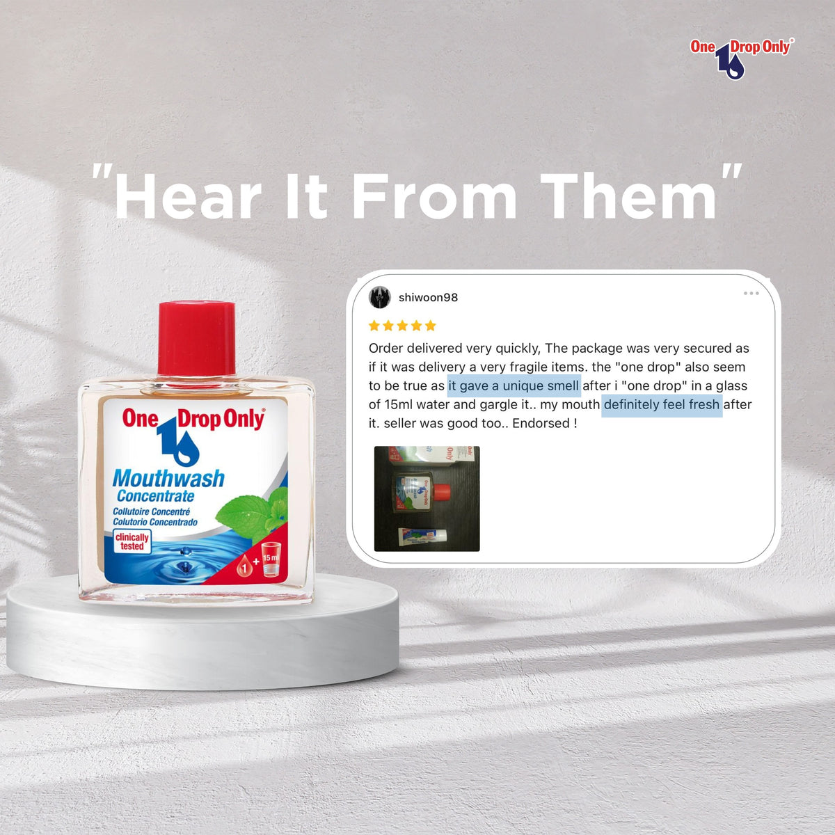One Drop Only Mouthwash Concentrate β Antibacterial Fresh Breath & Gum Care, Germany