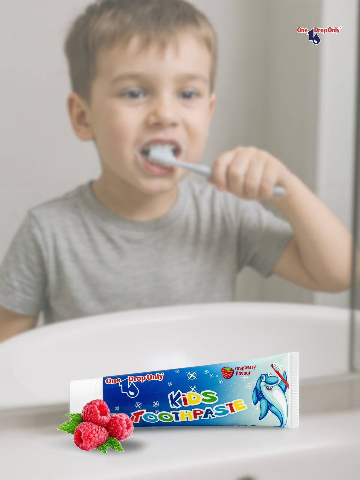 One Drop Only Kids Toothpaste 50 ml – Raspberry Flavor, Ages 0–6