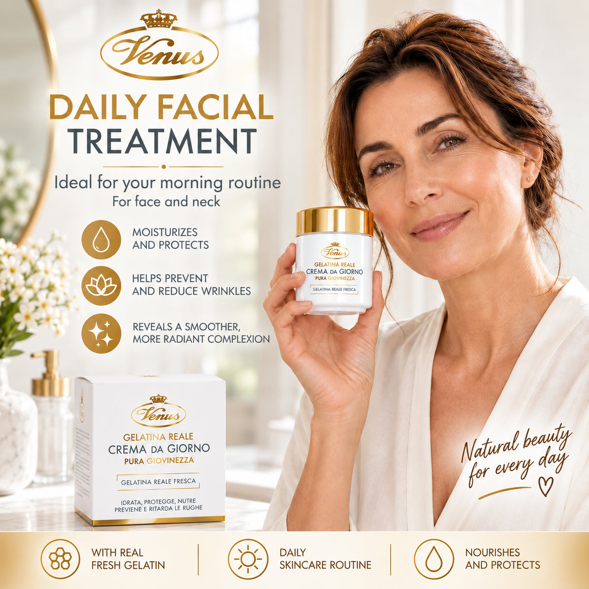 Venus Gelatina Reale Pura Giovinezza Day Cream – 1.69 fl oz