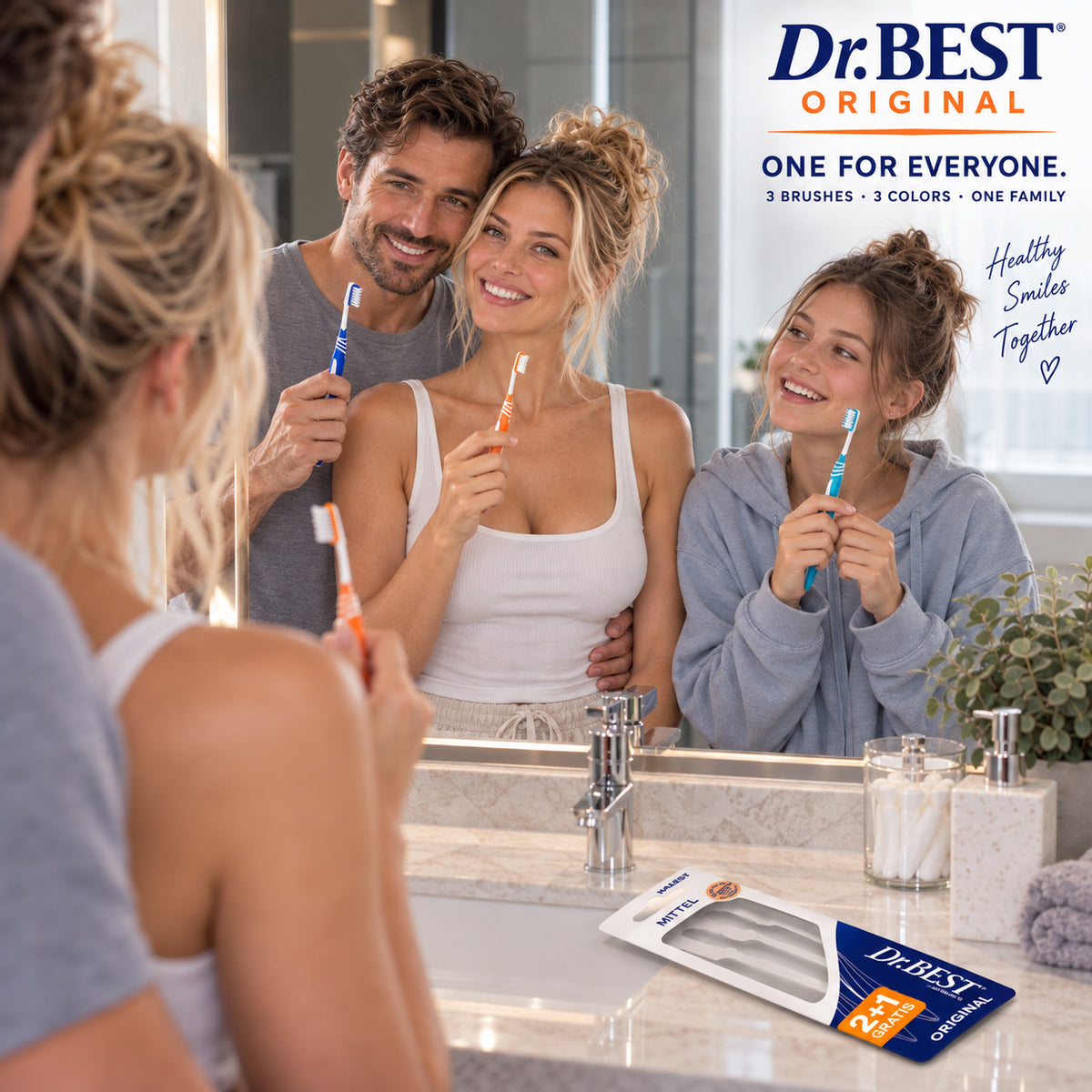 Dr.BEST Original Medium Toothbrushes – 3 Pack
