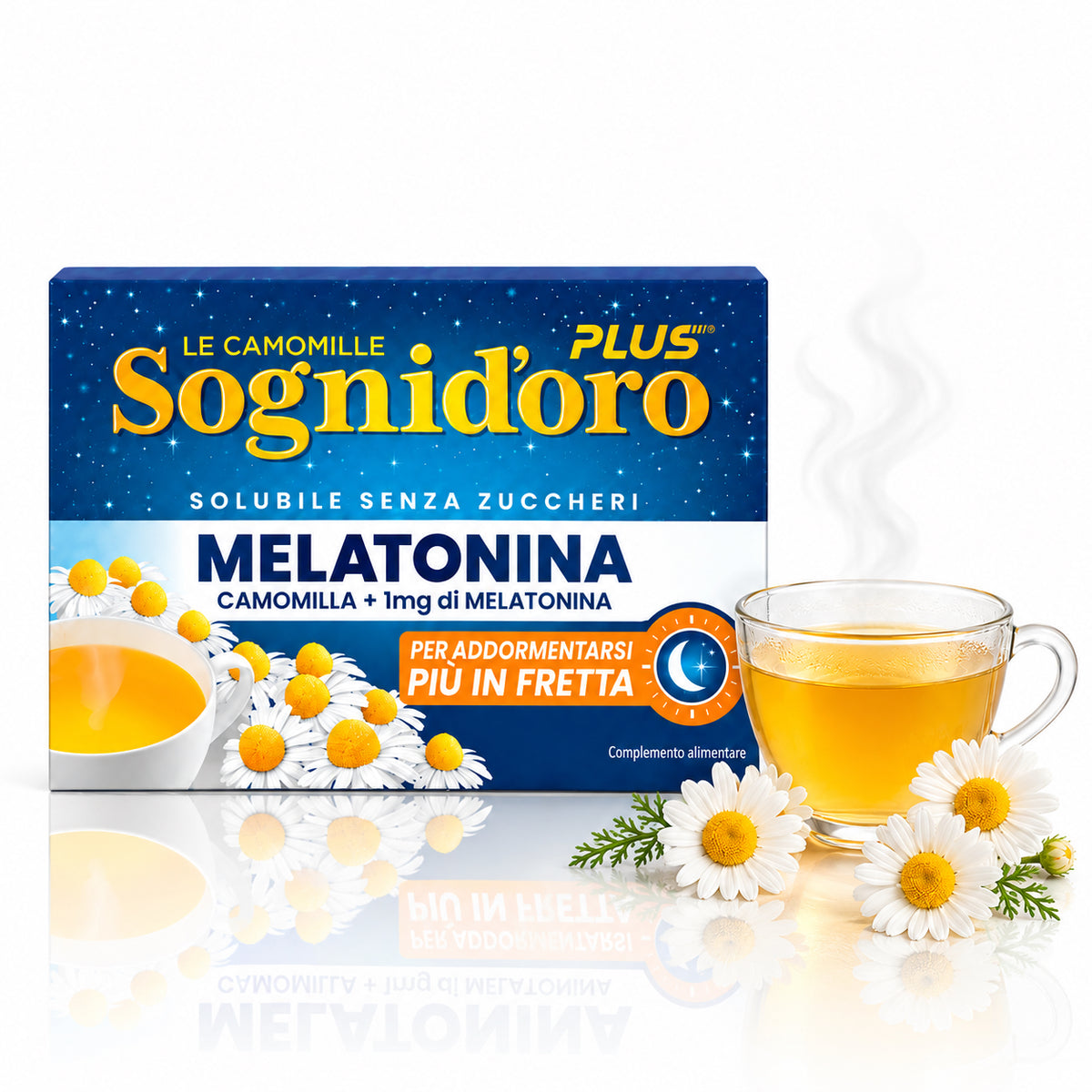 Sognid’oro Plus Melatonin Chamomile Drink – 16 Sachets, 2.26 oz