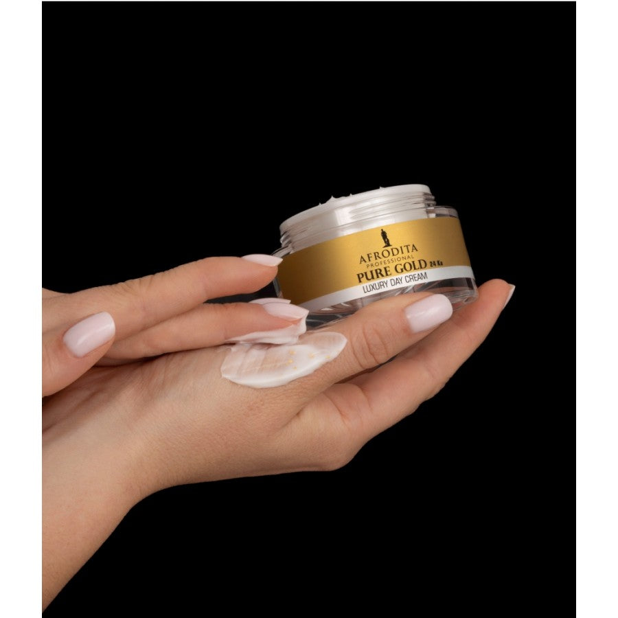Afrodita Professional PURE GOLD 24K Luxury Day Face Cream – Intensive Anti-Wrinkle Care, 1.69 fl oz (50 ml)
