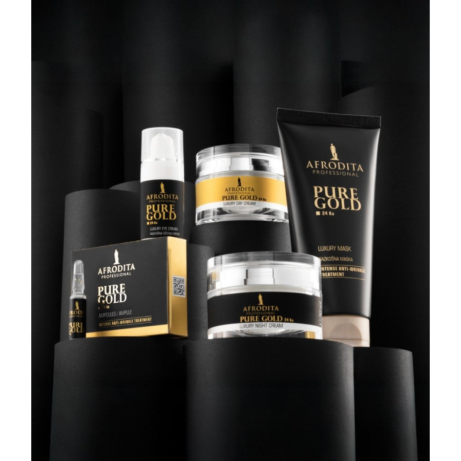 Afrodita Professional PURE GOLD 24K Luxury Day Face Cream – Intensive Anti-Wrinkle Care, 1.69 fl oz (50 ml)