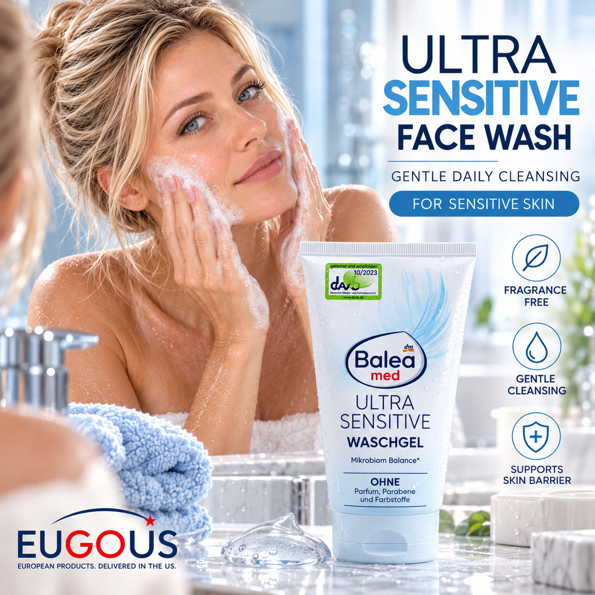 Balea Med Ultra Sensitive Face Wash Gel 5.07 fl oz
