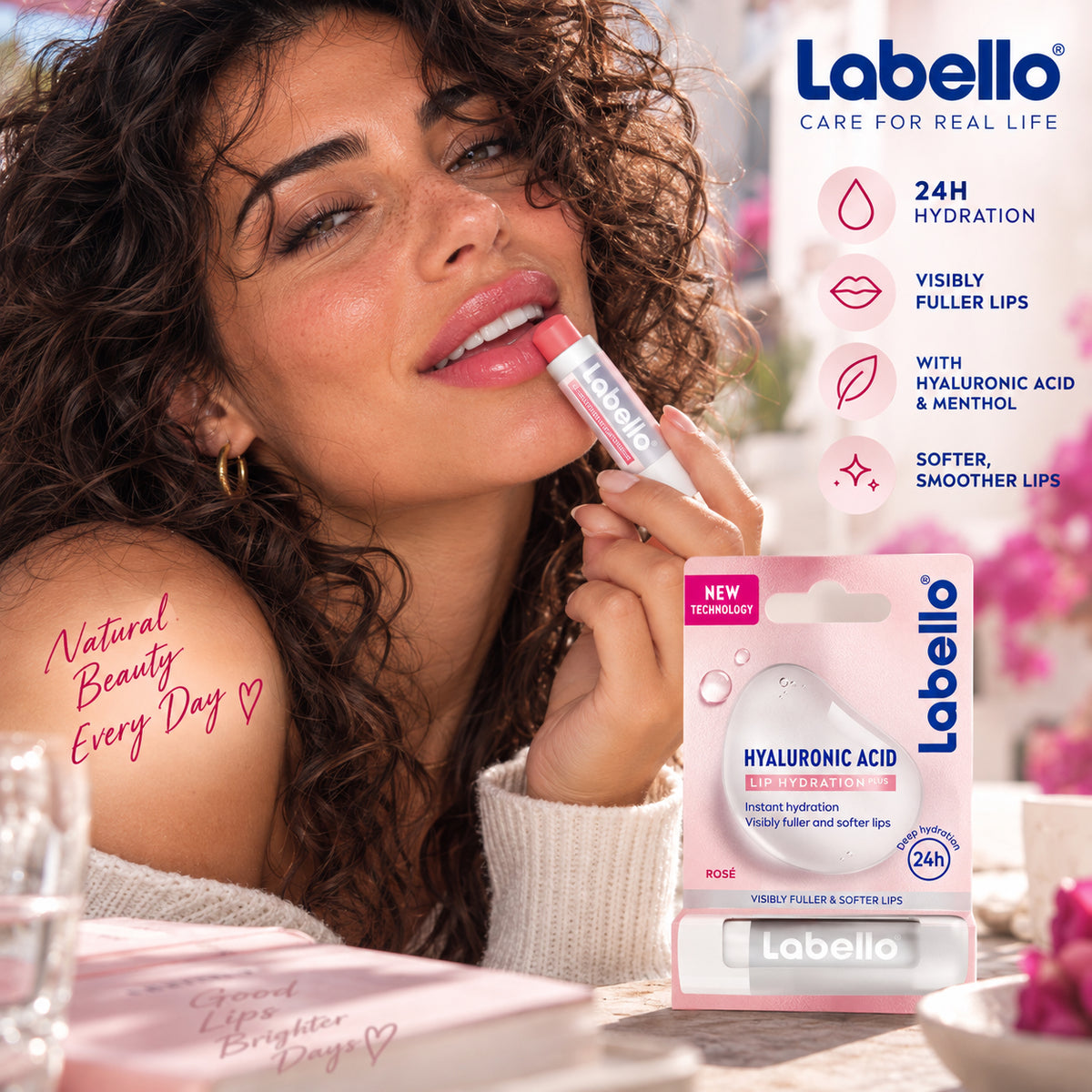 Labello Hyaluronic Lip Hydration Plus Rosé 0.18 oz