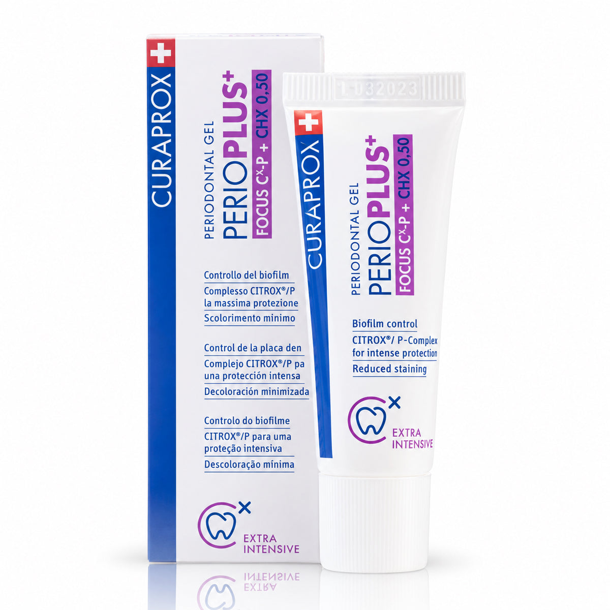 Curaprox Perio Plus+ Focus CHX 0.50% Periodontal Gel – Intensive Gum Care with Hyaluronic Acid, 0.34 fl oz