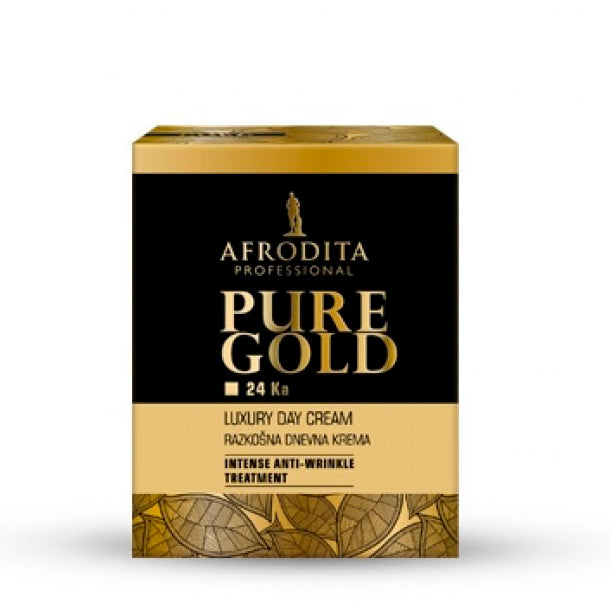 Afrodita Professional PURE GOLD 24K Luxury Day Face Cream – Intensive Anti-Wrinkle Care, 1.69 fl oz (50 ml)