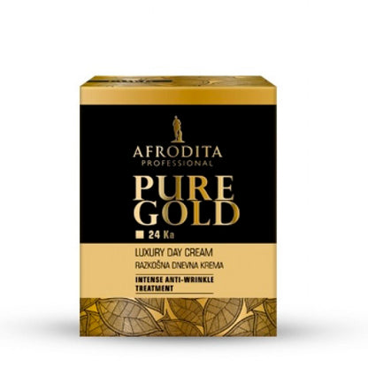 Afrodita Professional PURE GOLD 24K Luxury Day Face Cream – Intensive Anti-Wrinkle Care, 1.69 fl oz (50 ml)