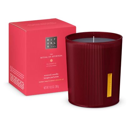 RITUALS The Ritual of Ayurveda Scented Candle – Indian Rose &amp; Sweet Almond Oil, 10.2 oz (290 g)