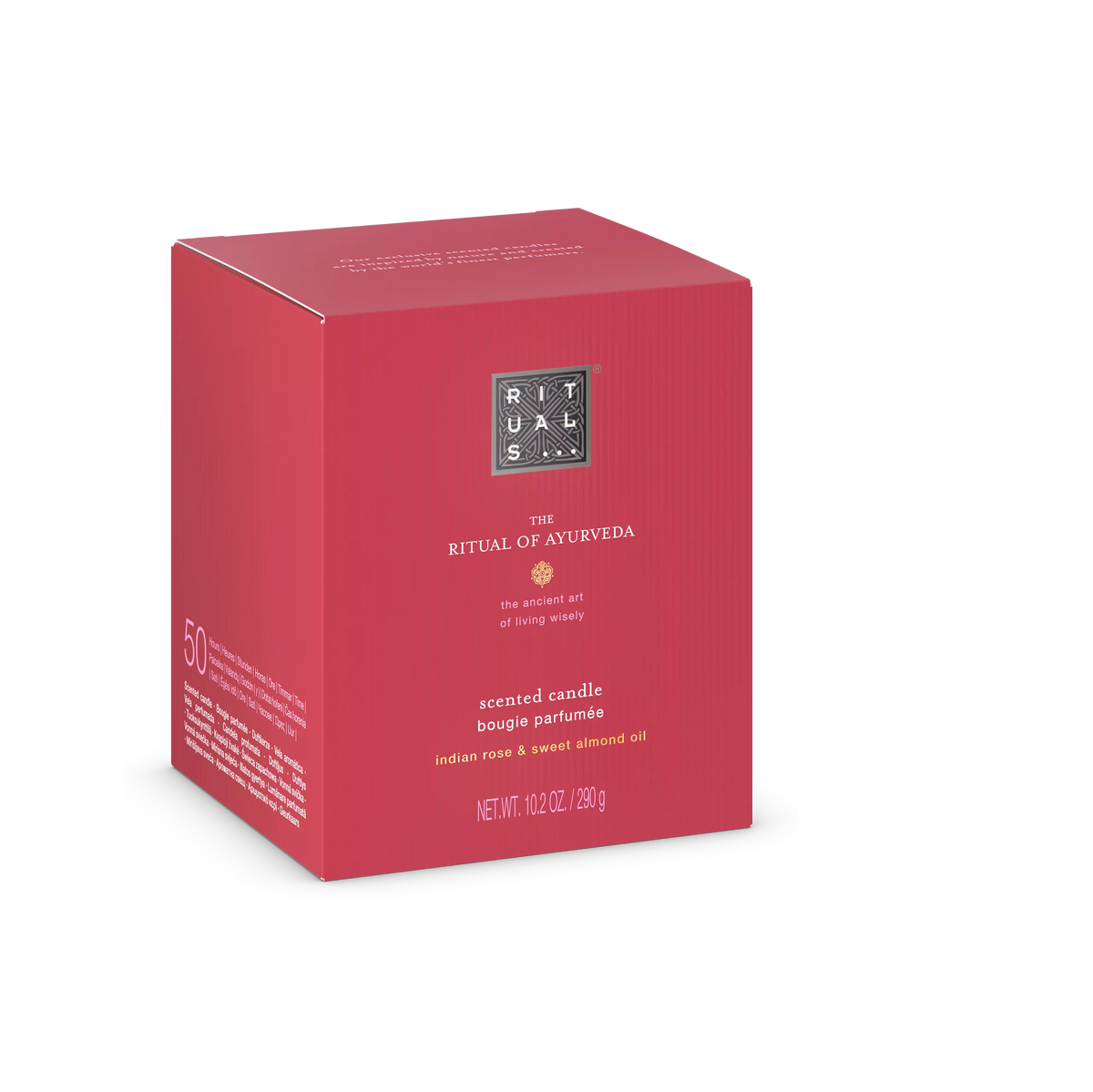 RITUALS The Ritual of Ayurveda Scented Candle – Indian Rose &amp; Sweet Almond Oil, 10.2 oz (290 g)