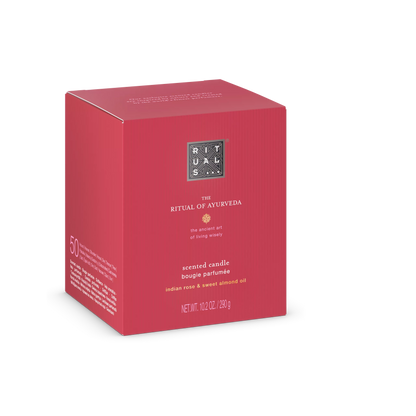 RITUALS The Ritual of Ayurveda Scented Candle – Indian Rose &amp; Sweet Almond Oil, 10.2 oz (290 g)