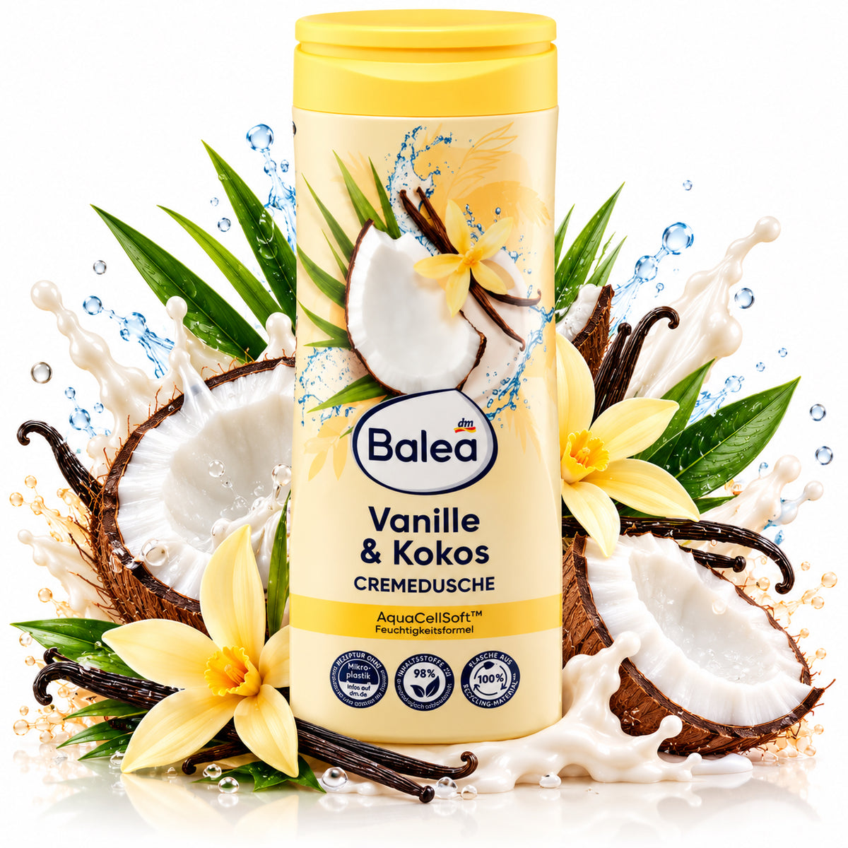 Balea Vanilla &amp; Coconut Cream Shower 10.1 fl oz