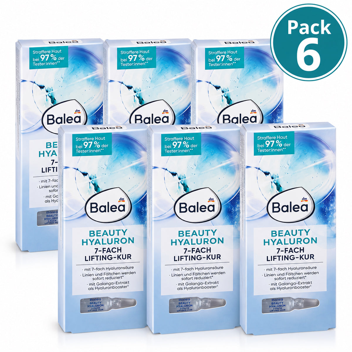 Balea Beauty Hyaluron 7-Fold Lifting Treatment – 7 Ampoules