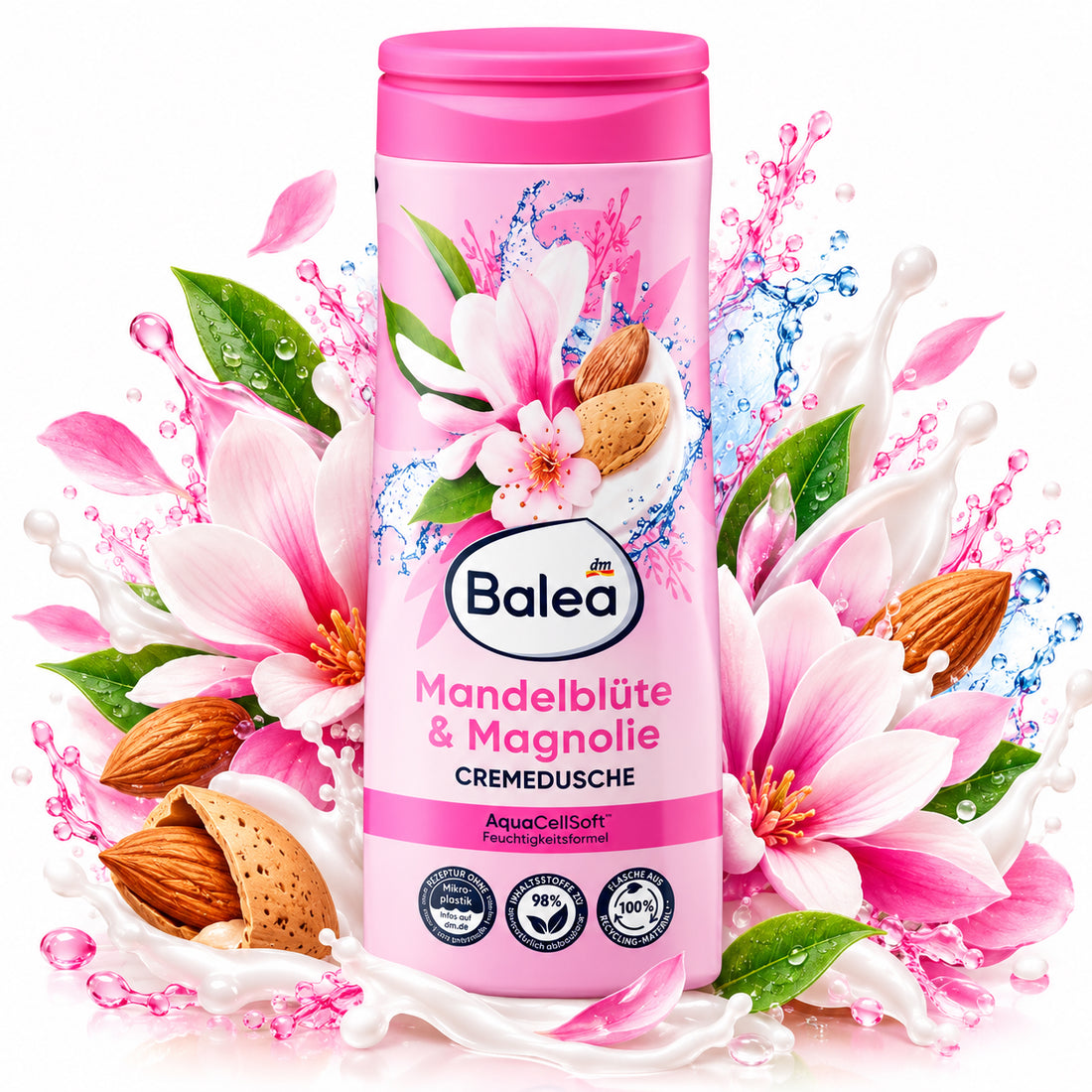 Balea Almond Blossom &amp; Magnolia Cream Shower 10.1 fl oz