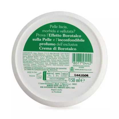 Borotalco Crema Vellutante Body Cream – Original Borotalco Scent, 5.07 fl oz (150 ml), Italy