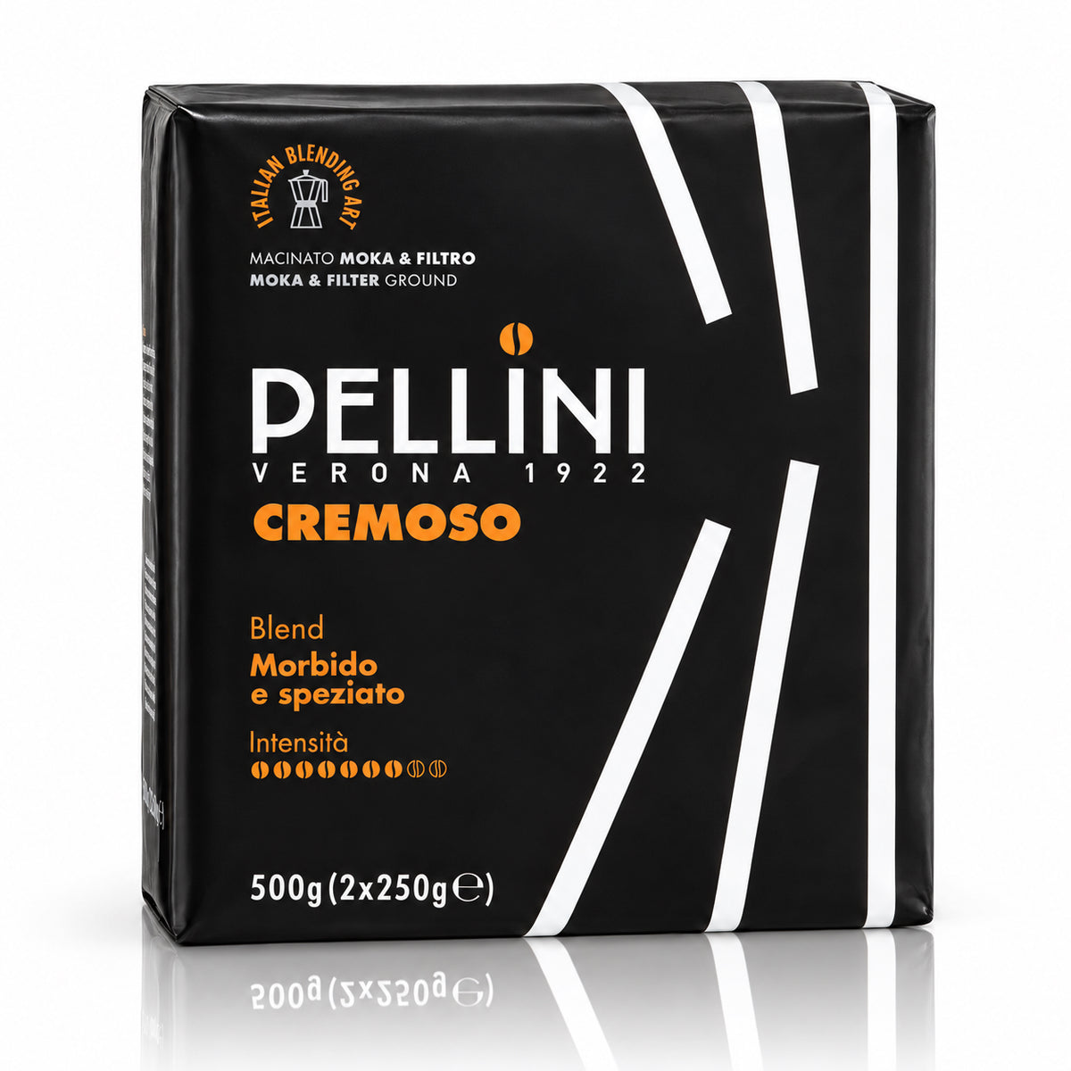 Pellini Cremoso Moka &amp; Filter Ground Coffee – Smooth &amp; Spicy Italian Blend, 17.6 oz (2 × 250 g)