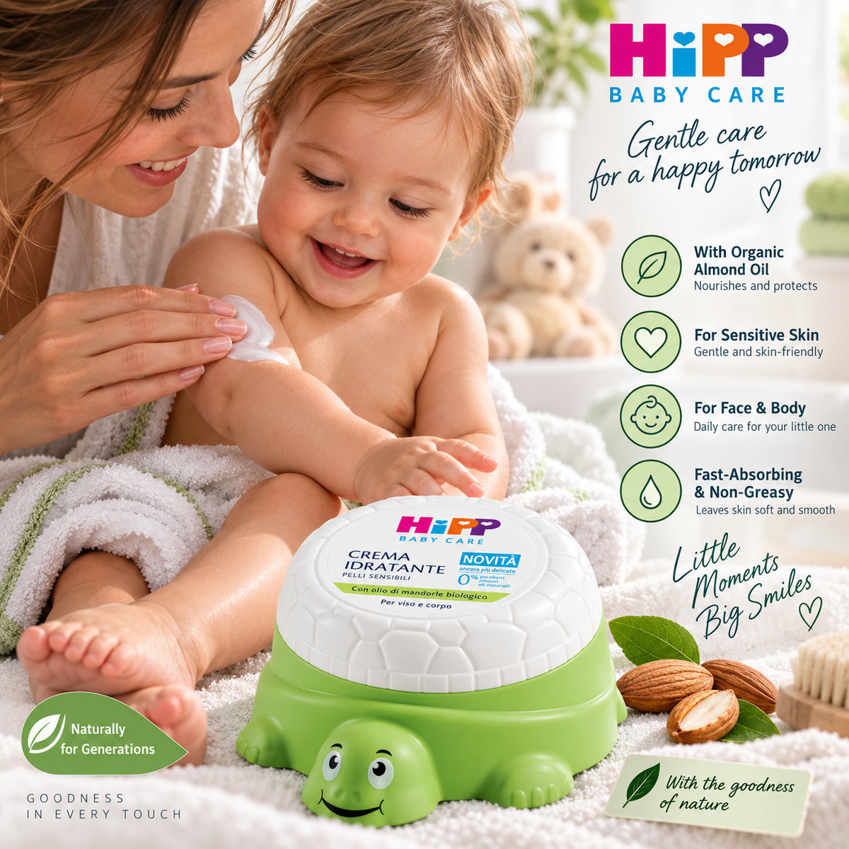 HiPP Baby Care Turtle Moisturizing Cream – 3.38 fl oz