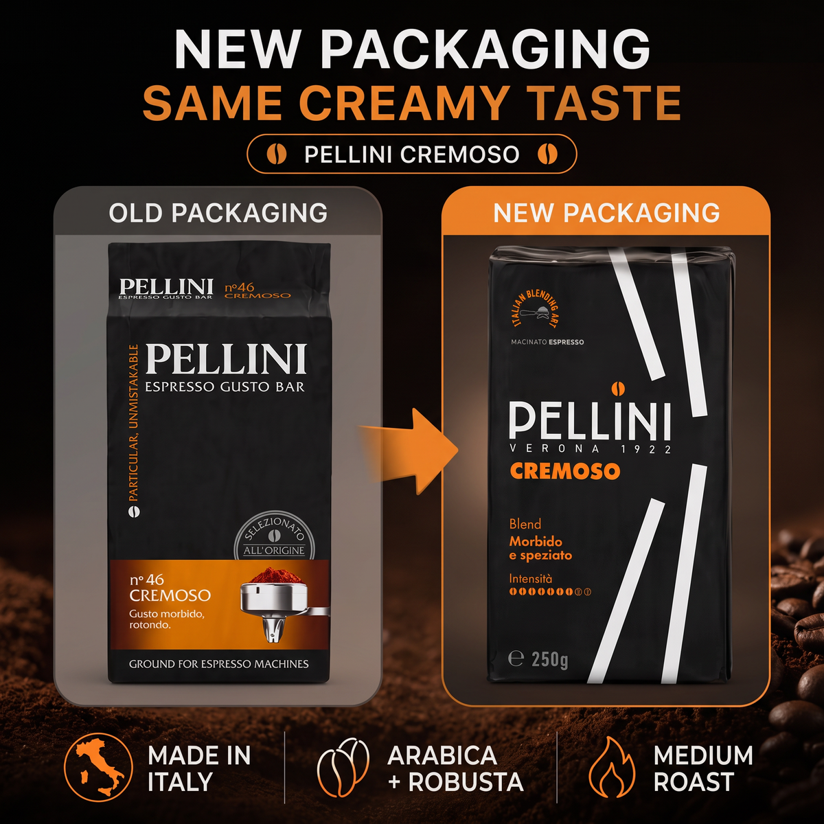 Pellini Cremoso Espresso Ground Coffee 8.8 oz