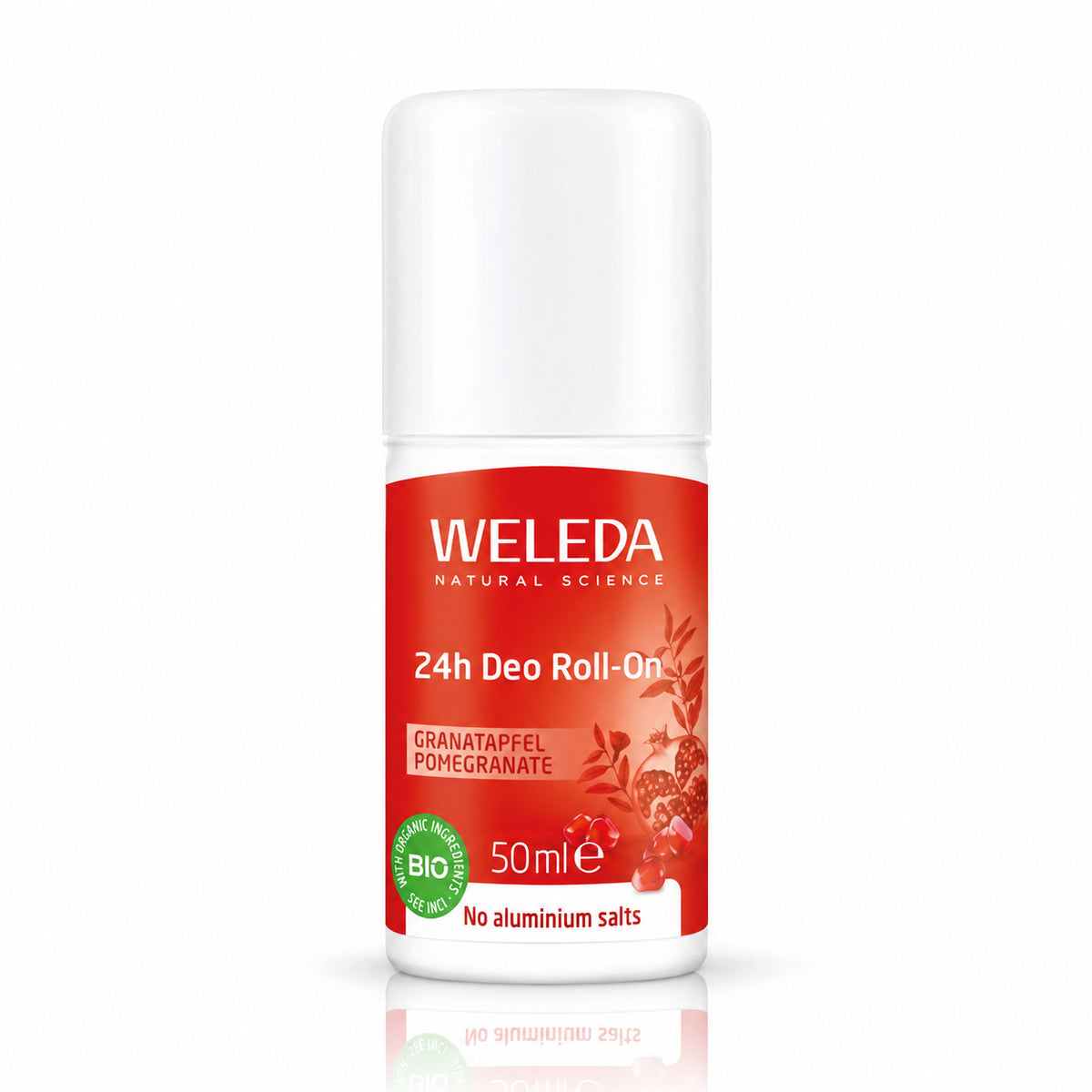 Weleda Pomegranate 24h Roll-On Deodorant – Natural Protection, Aluminum-Free, 1.7 fl oz