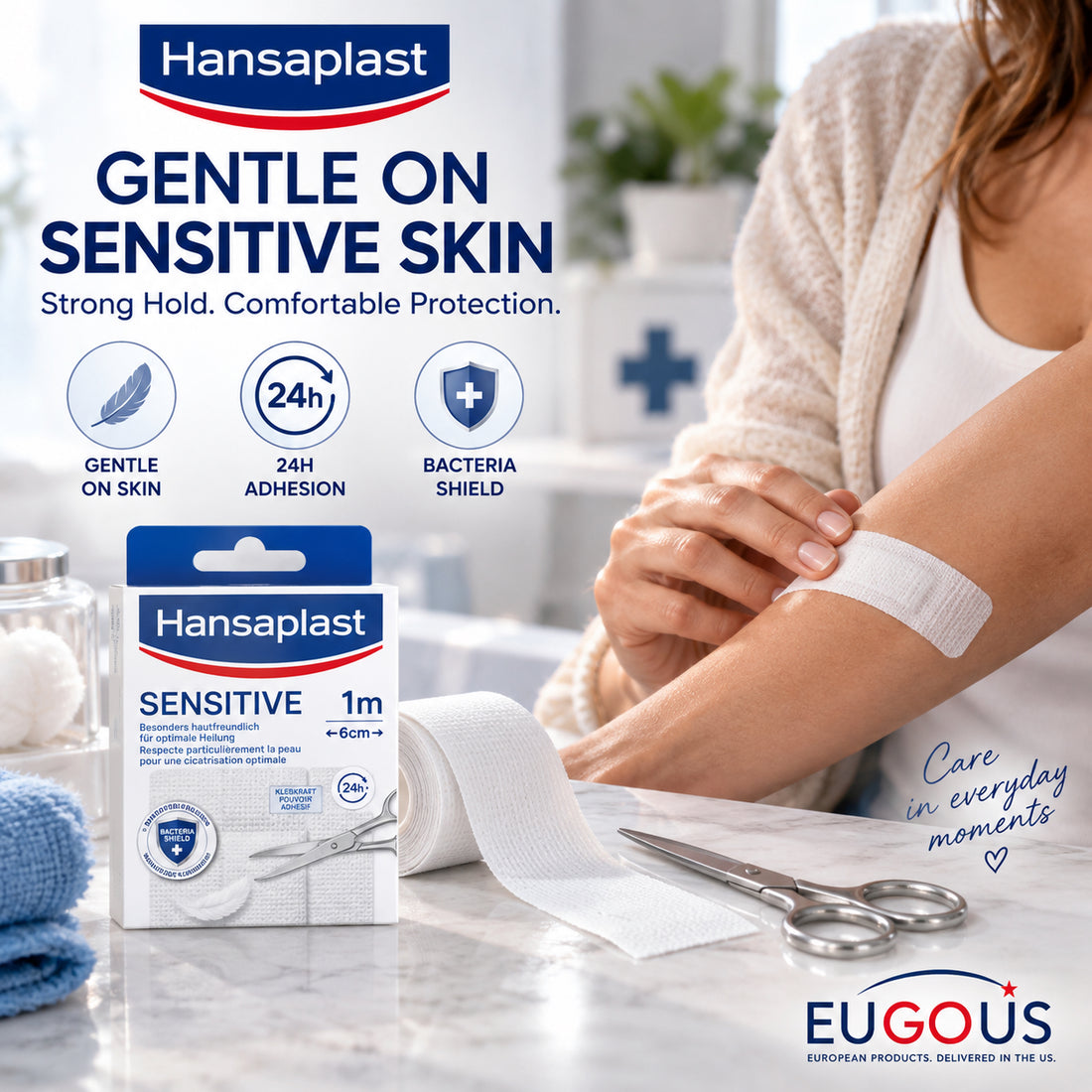 Hansaplast Sensitive Wound Plaster 3.3 ft x 2.4 in