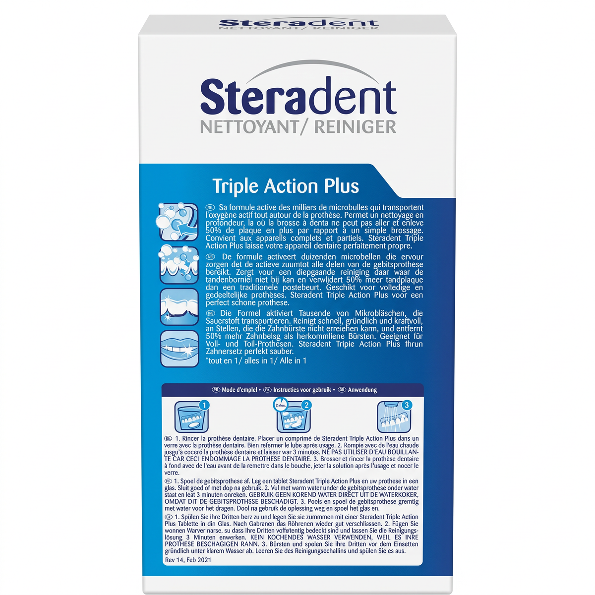 Steradent Triple Action Plus Denture Cleaner 90 Tablets