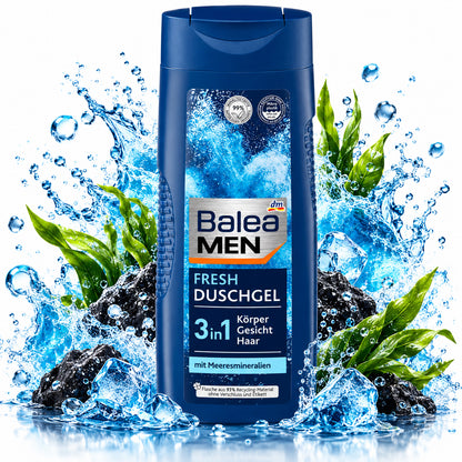 Balea MEN Fresh 3-in-1 Shower Gel 10.1 fl oz