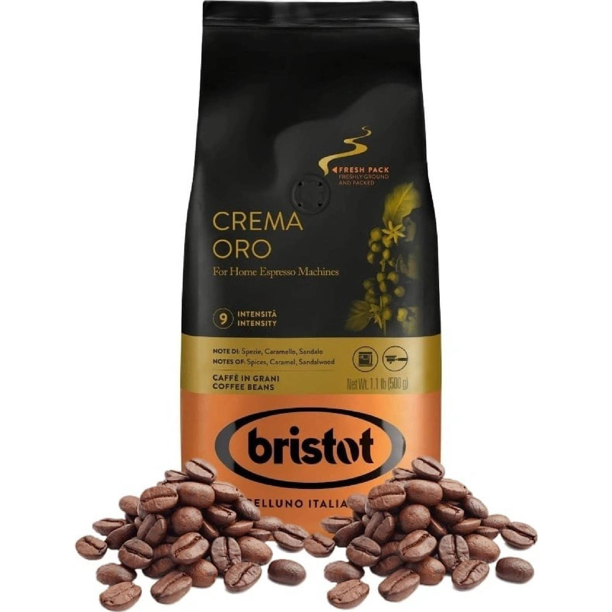 Bristot Crema Oro Espresso Coffee Beans – 1.1 lb