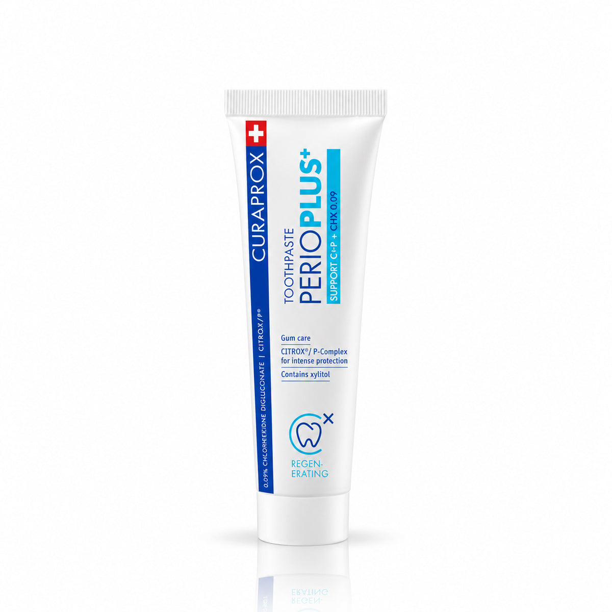 Curaprox Perio Plus+ Support CHX 0.09% Toothpaste – Gum Care with Fluoride, Hyaluronic Acid &amp; Citrox®/P, 2.5 fl oz