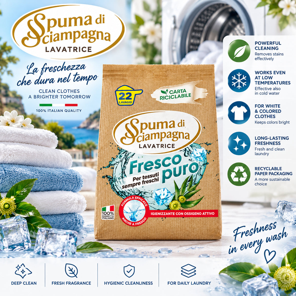 Spuma di Sciampagna Fresco Puro Laundry Detergent Powder – 2.18 lb