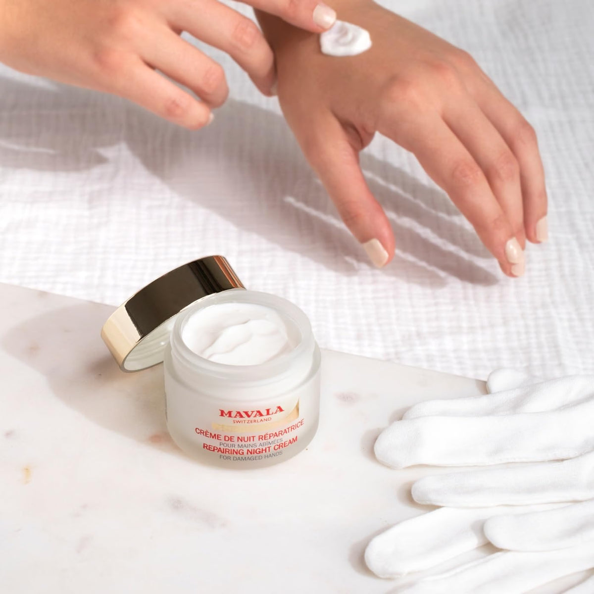 Mavala Repairing Night Cream for Damaged Hands – 2.4 oz