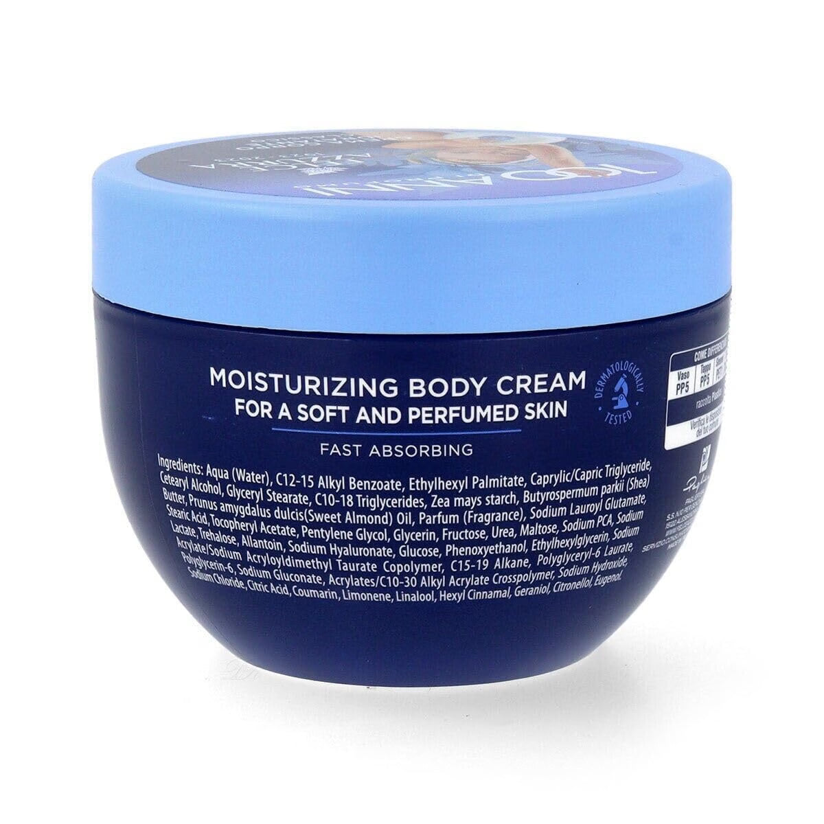 Felce Azzurra Original Moisturizing Body Cream, Fast Absorbing, Shea Butter &amp; Vitamin E, 8.45 fl oz (250 ml), Italy