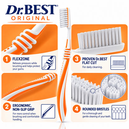 Dr.BEST Original Medium Toothbrushes – 3 Pack
