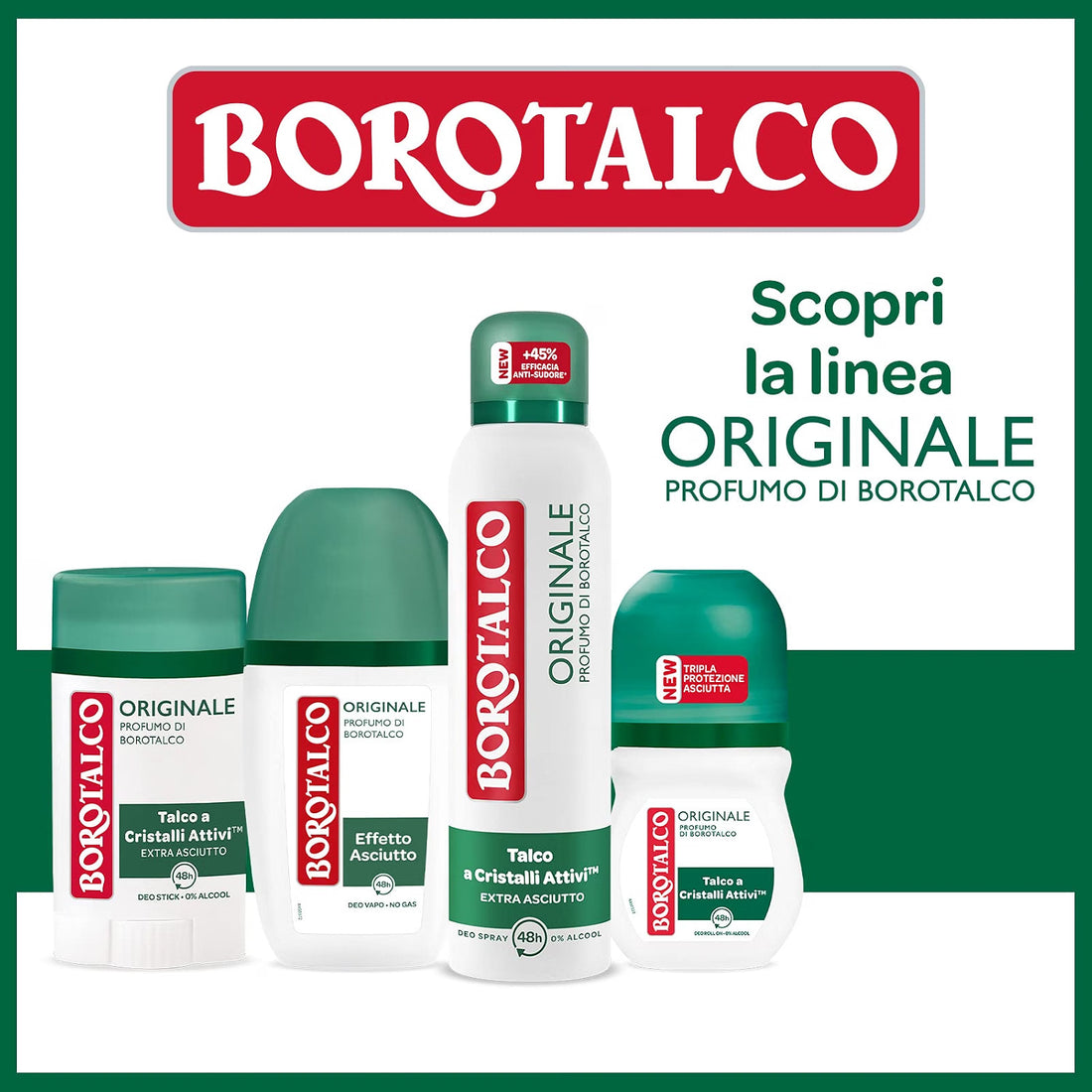 Borotalco Original Extra Dry Deodorant Stick – 1.35 fl oz