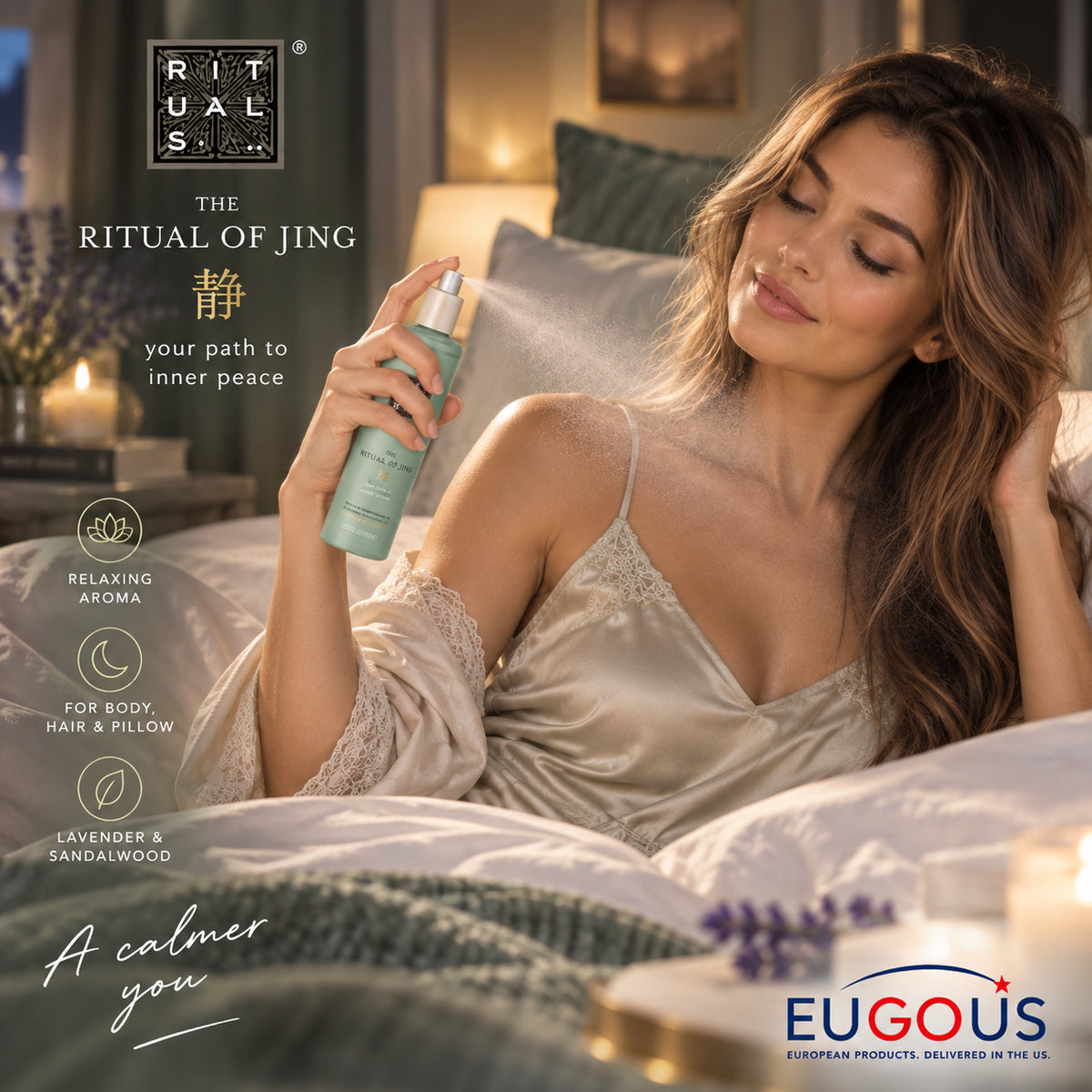 Rituals Jing Pillow &amp; Body Mist Lavender &amp; Sandalwood 1.6 fl oz