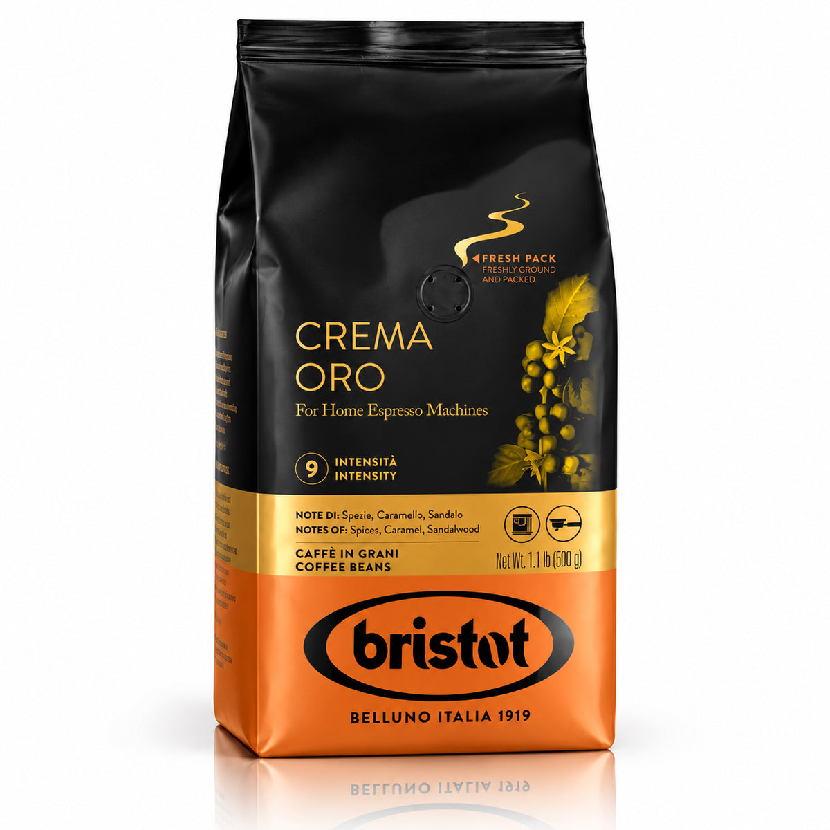 Bristot Crema Oro Espresso Coffee Beans – 1.1 lb