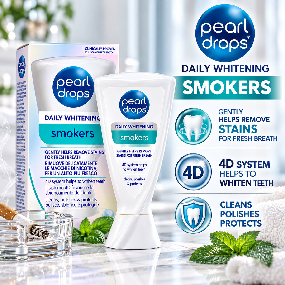 Pearl Drops Smokers Daily Whitening Toothpaste 1.69 fl oz