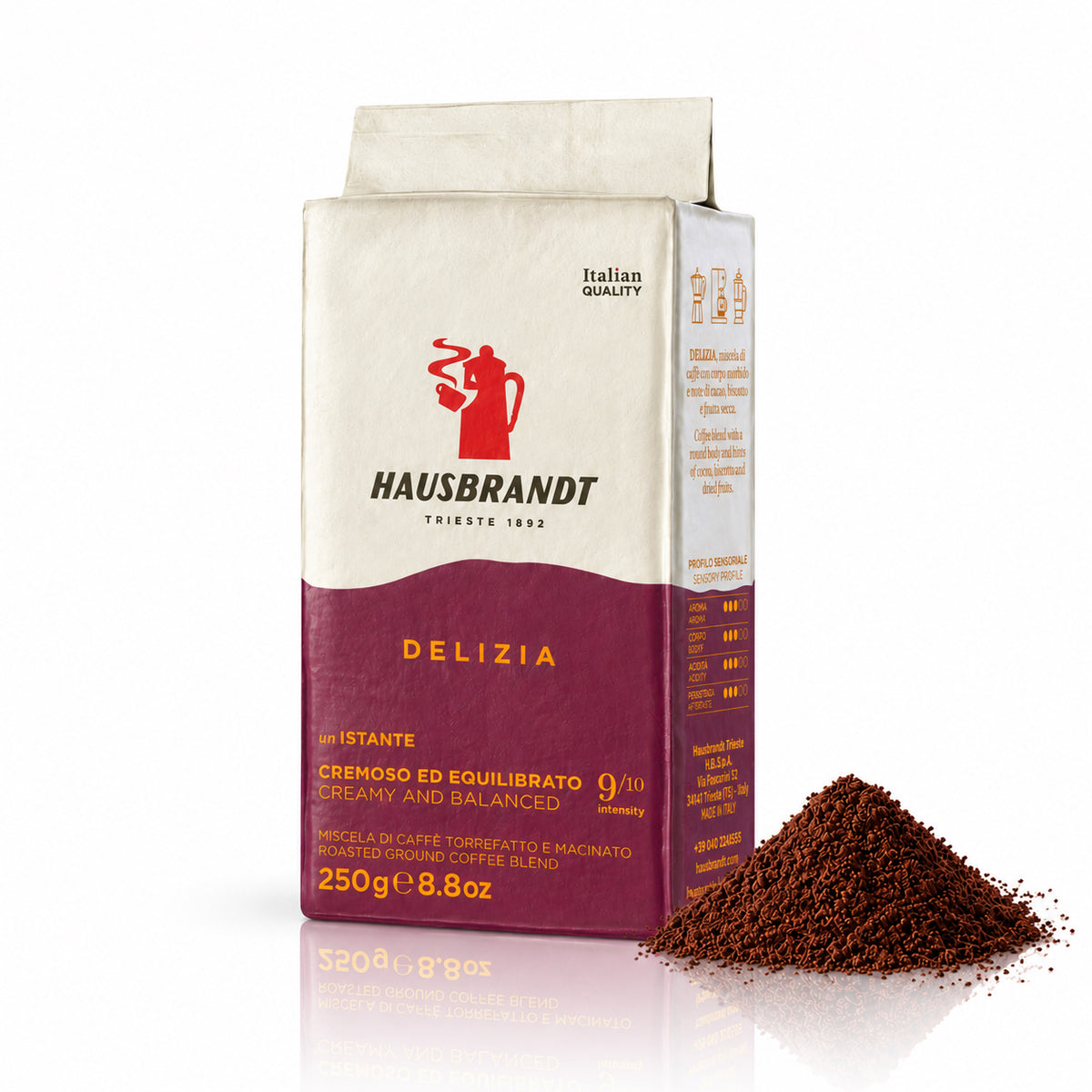 Hausbrandt Delizia Ground Coffee, 8.8 oz