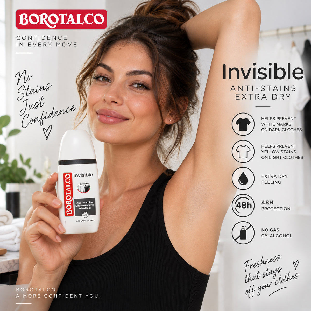 Borotalco Invisible Anti-Stain Deodorant Spray – 2.54 fl oz