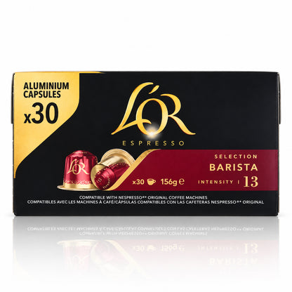 L’OR Espresso Barista Selection Intensity 13 – 30 Aluminum Coffee Capsules for Nespresso