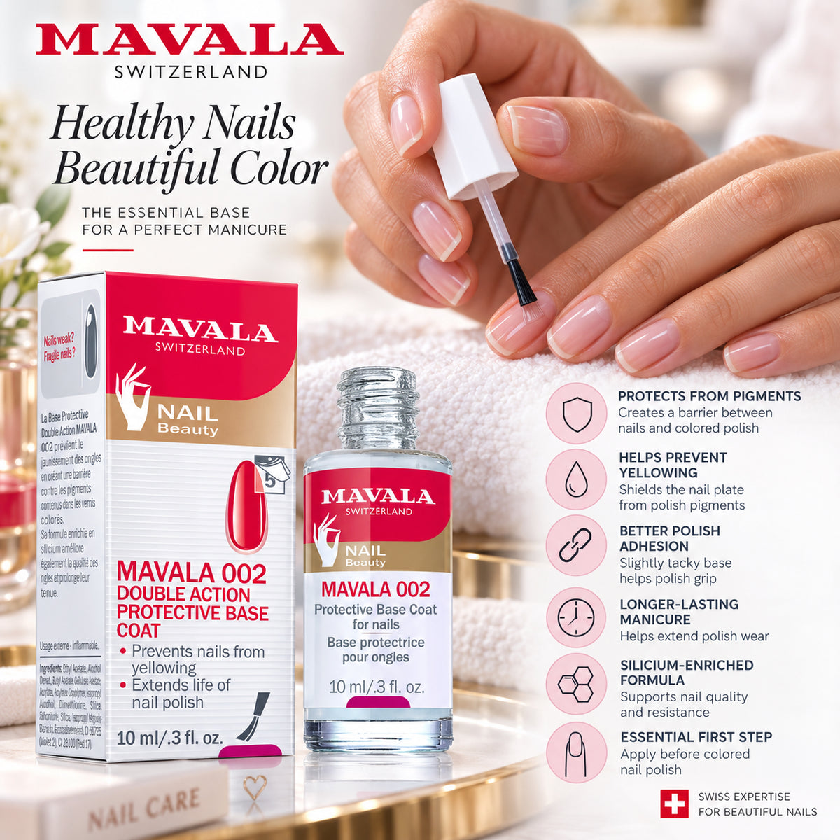 Mavala 002 Double Action Protective Base Coat – 0.34 fl oz