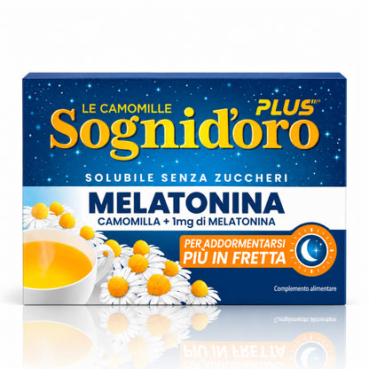 Sognid’oro Plus Melatonin Chamomile Drink – 16 Sachets, 2.26 oz