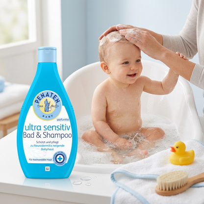 Penaten Ultra Sensitive Baby Bath &amp; Shampoo – Fragrance Free, 13.5 fl oz (400 ml)