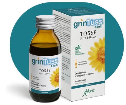 Aboca Grintuss Adult Cough Syrup – Dry &amp; Productive Cough – 4.46 fl oz (132 ml) – Adults &amp; Teens 12+