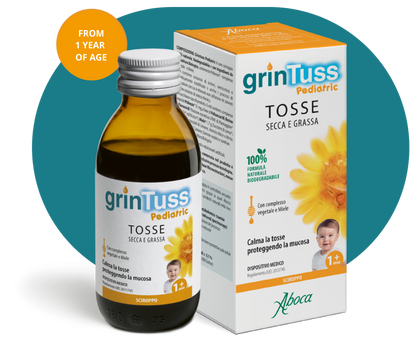 Aboca Grintuss Pediatric Cough Syrup Kids 1+ – Dry &amp; Productive Cough – 4.46 fl oz (132 ml)