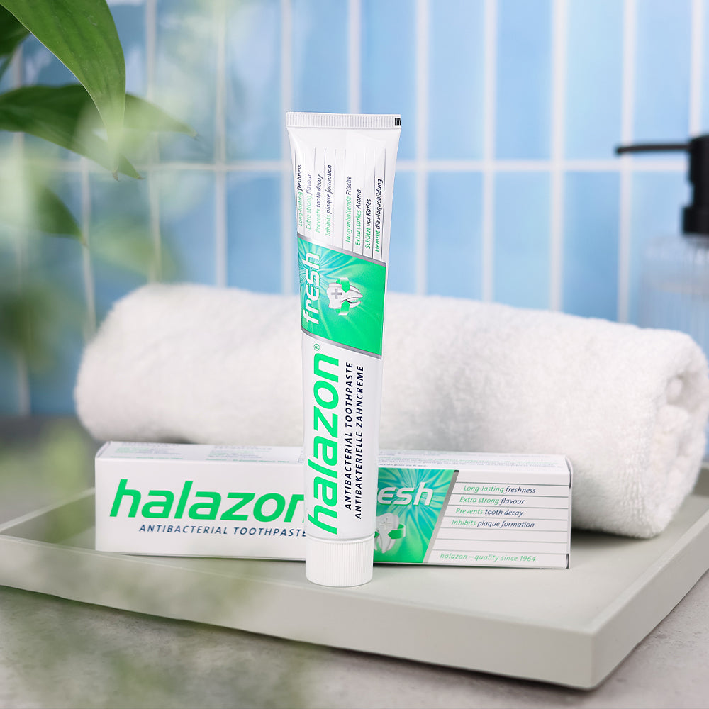 Halazon MultiActive Toothpaste FRESH – Extra Strong Mint, Antibacterial Oral Care, 2.54 fl oz (75 ml), Germany