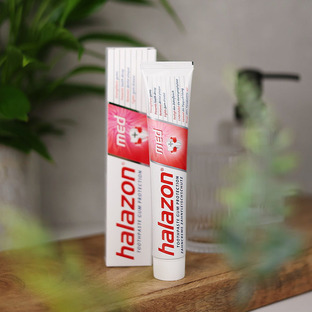 Halazon MED Toothpaste – Advanced Gum Protection &amp; Enamel Care, 2.54 fl oz (75 ml), Germany