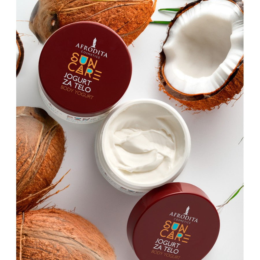 Afrodita Sun Care Body Yogurt After Sun with Coconut Water – Cooling &amp; Moisturizing, 6.76 fl oz (200 ml)