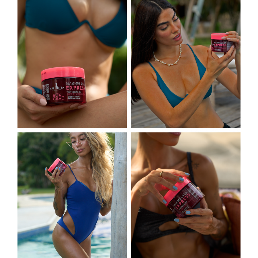 Afrodita Cosmetics Sun Care Marmelada Express Tanning Jam – Super Fast Bronzing, Summer Peach Scent, No SPF – 6.76 fl oz (200 ml)