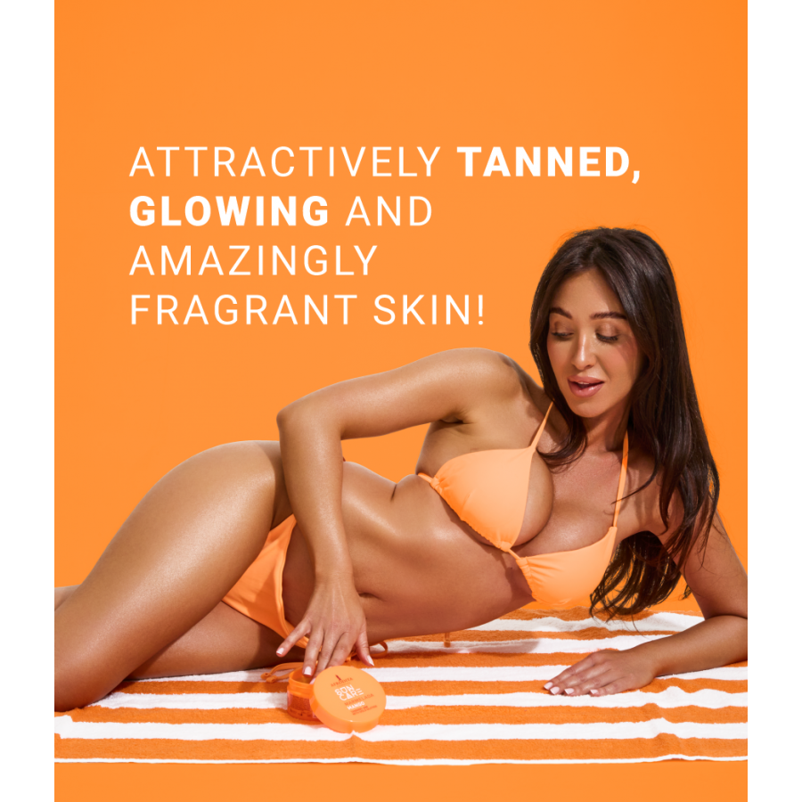 Afrodita Sun Care Mango Tanning Jam with Gold Glitter – Fast Bronzing, Exotic Mango Scent, 6.76 fl oz (200 ml)